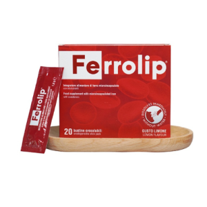 Sắt Bột Ferrolip Tan Ngay Trong Miệng Hộp 20 gói dành cho mẹ bầu