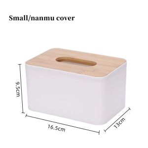 Bamboo Tissue Holder Minimalist Wooden Lid Plastic Tissue Box Kitchen Restaurant Napkin Holder