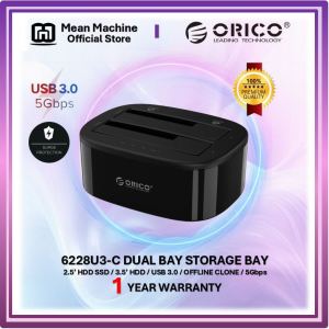 ORICO 6228US3 USB 3.0 To SATA Dual-Bay HDD SSD 5Gbps Docking Station For 2.5/3.5 With Surge Protection