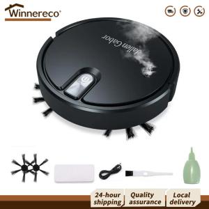 [Winnereco Flagship Mall]Smart Robot Vacuum Cleaner with Suction Robot Vacuum and Mop with Rubber Brush for Hard Floor Pet Hair Carpet