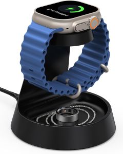 Watch Charger for Watch 5W Magnetic Fast Charging Dock iWatch Charger    Watch Charger Stand for Watch Series 11 10 Ultra 3 2 SE3 9 8 7 iWatch Charging with Jewelry TrayBedside Organizer