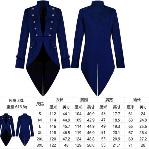 Hot selling product 2026 Halloween European and American new medieval retro costume mid-length punk tailcoat for men