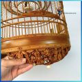 Lồng Chim cu gáy size 40 triện cnc 2D cao cấp chất liệu tre gì cật tặng đầy đủ phụ kiện đẹp. 