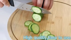 Round Bamboo Pizza Serving Board with Handle Wooden Pizza Cutting Board Food Serving Board