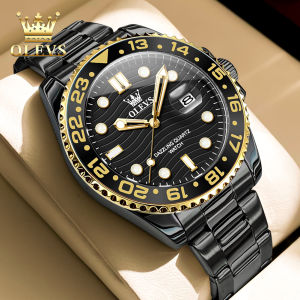 OLEVS jam tangan pria otomatis dewasa luxury business terbaru 2025   tahan air 30M luminous kalender stainless steel anti karat