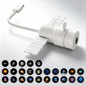 2 in 1 Galaxy Star Projector Night Light Satellite Shape USB Plug Play Portable Nebula Lamp with Multiple Films Flexible Cord Touch Control Smart Timer for Bedroom Car Party Decor