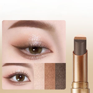 Gradient Three Color Shimmer Eyeshadow Stick Waterproof Stereo Eye Makeup Pearlescent Highlight Eyeshadow Pencil Fine Flash Eye shadow