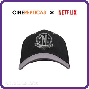 [Cinereplicas x Netflix] Wednesday Adams baseball cap Nevermore Academy Black Nevermore Academy hat pure cotton spring/summer sun shading and sun protection mens and womens casual outdoor sun shading hats