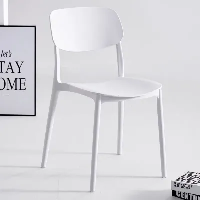 TRAVELCUL Nordic Dining Chairs Thickened Plastic Chair with Backrest Coffee Chair Black&White Home Chairs