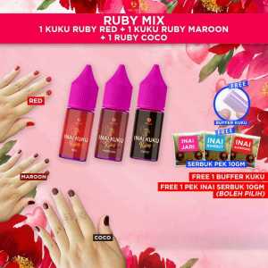 Ruby Nail Henna Inai Kuku | Halal Wudhu-Friendly Water Permeable Nail Color