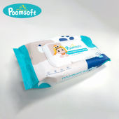 Poomsoft ทิชชูเปียก 80 แผ่น ทิชชูเปียกเด็ก กระดาษเปียก ผ้าเปียกเด็ก baby wipes ทิชชู เปียก ทิชชูเปียกเด็กแรกเกิด