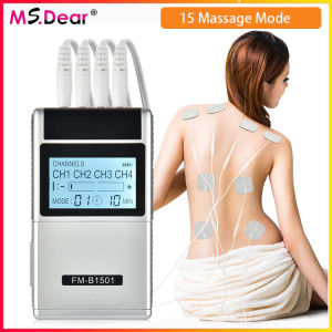 15 Modes Electric Pulse Massager 4 Output TENS Nerve Muscle relief Low Frequency Physiotherapy Machine