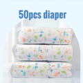 50pcs Soft Baby Diaper Pants Newborn Light Breathable Baby Walking Skin Friendly Diaper random pattern. 
