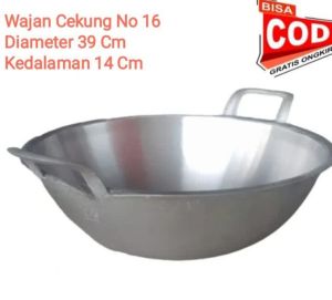 Wajan cekung no 16 kuali katel alumunium penggorengan anti lengket anti pecah murah berkualitas COD