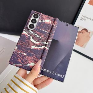 For Samsung Galaxy Z Fold 7 Case Fashion Hard PC Waves Hinge Magnetic MagSafe Protective Back Cover Case For Z Fold7 6 5 4 Shell