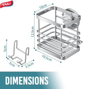TAILI ถ้วยดูดพลังสูงที่ใส่แปรงสีฟันสแตนเลสที่ใส่กันน้ำได้ไม่เจาะที่เก็บของแบบถอดได้เหมาะสำหรับยาสีฟันในห้องน้ำแปรงสีฟันมีดโกนห้องครัวและสำนักงานที่เหมาะสำหรับห้องน้ำห้องครัวห้องนอน