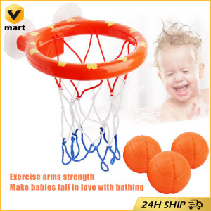 Baby Bath Toy Toddler Boy Water Toys Bathroom Bathtub Shooting Basketball Hoop with 3 Balls Kids Outdoor Play Set Bathing Toys Fun Basketball Hoop Balls Playset Boys Girls Bath Toys Bathtub 3 Balls Set Strong Suction Cup Bathroom Game for Kids Toddlers