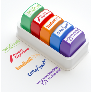 5pcs Colorful Teacher Seal Set School Grading Teacher Stamp Office Stamp