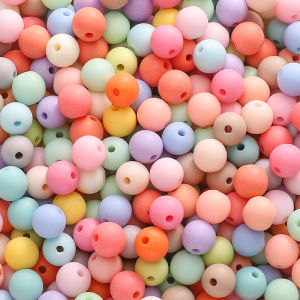 50-100PCS 8/10mm acrylic màu trơn tròn mờ hạt cho DIY Vòng Cổ Vòng tay Keychain làm đồ trang sức