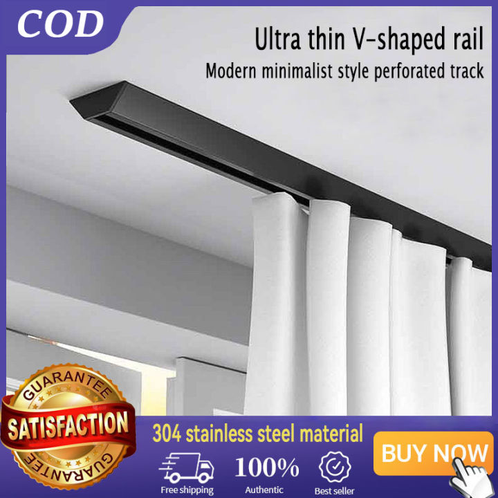 Curtain track topmounted silent slide rail Vshaped ultrathin track