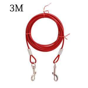 Maiyilai สายจูงหมาใหญ่ โซ่ล่าม สายเคเบิ้ล Cable โซ่ล่าม โซ่จูง สุนัข ความยาว10 ฟุต เชือกจูงสุนัข พร้อมตะขอเกี่ยว 2 ด้าน หัว-ท้าย
