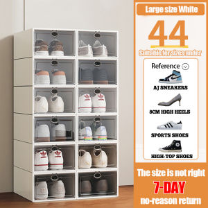 4PCS High Quality Shoe Box Storage Organizer Large Size Hard Shell Plastic Transparent Stackable Shoe Rack Organizers