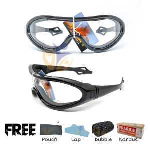 Kacamata eye safety goggle work riding mix temple