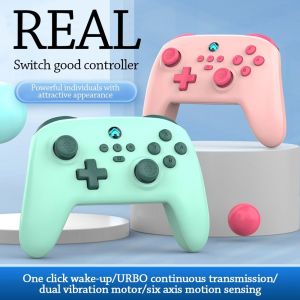 LONGB Six-axis Vibration Wireless Pro Controller Wake Up Function Adjustable Vibration Bluetooth Controller  Anti Slip Gamepad Joysticks for Switch/PC/Steam/iOS/Android