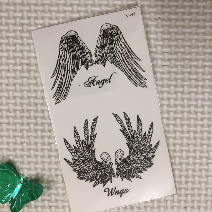 HCM]Combo 6 tấm hình xăm đôi cánh thiên thần H178 10x6cm- tặng 2 tấm mini  khi mua từ 2 combo | Lazada.vn