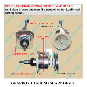 G1G2S GEARBOX MESIN CUCI GIGI/GEARBOX 1 TABUNG MESIN CUCI SHARP GIGI 2