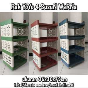 PROMO RAK 4 SUSUN / RAK / RAK APARTEMEN /  RAK SERBAGUNA / LEMARI BUKU / TEMPAT BUKU / TEMPAT MENYIMPAN BARANG / RAK APARTEMEN 4 SUSUN YOYO