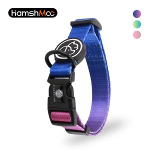 HamshMoc Adjustable Dog Collar with Gradient Ombre Pattern Pet Collar for Small Medium Large Dogs with Premium Soft Nylon 2