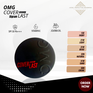 OMG Coverlast Cushion All Variant OMG Coverlast 15gram High Coverage Dewy Finish SPF 30PA+++ Tahan Seharian Melindungi Kulit