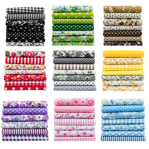【Xintianji】7 in 1 Cotton Fabric Set each size 25x25cm quilt patchwork material Patchwork Printed Sewing Quilting Needlework Home DIY Handmade Decorative Accessories