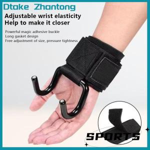 Dtake 2PCS Weight Lifting Hook Grips With Wrist Wraps Hand-Bar Wrist Strap Gym Fitness Hook Weight Strap Pull-Ups Power Lifting Gloves
