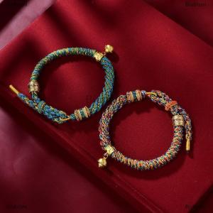 [COD] Biubiuni Tay Dệt Tây Tạng Vòng Đeo Tay Đầy Màu Sắc Chủ Đề Tốt May Mắn Quyến Rũ Dây Vòng Đeo Tay Với Chuông Phụ Nữ Bangles