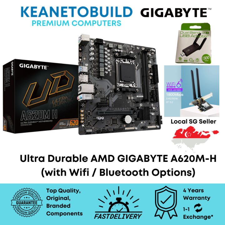 GIGABYTE A620MH MH AMD AM5 DDR5 GAMING MOTHERBOARD ULTRA DURABLE (ADD