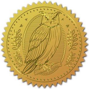 CRASPIRE Music Note Certificate Seals Achievement Gold Foil 2" Round Self Adhesive Embossed Stickers 100pcs for Invitations Certification Graduation Notary Seals Corporate Seals Monogram Emboss