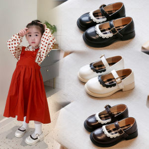 HF Kid Leather Shoes Korean Style Fashion New INS Girl Princess Leather Shoes Soft And Comfortable Casual Dress Shoes kasut budak perempuan yang cantik 22080703