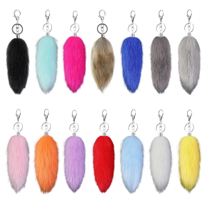 Thực Tế Mềm Faux Lông Thú đuôi động vật Keychain túi thời trang Tập Tin Đính Kèm Đầy Màu Sắc bùa cho xe ô tô Mặt Dây Chuyền Cho sử dụng hàng ngày