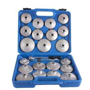 23-piece Oil Filter Cover Removal Wrench Socket Set (Ratchet Wrench Cup Style with Portable Storage Case)