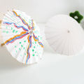 [Wondering] Kids Paper Parasol Bamboo And Paper Umbrella Chinese Style Elegant White DIY Paper Umbrellas For Decoration. 
