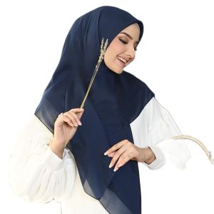 Essential Navy 02 Scarf Polos Mandjha Ivan Gunawan Muslim Hijab Segi Empat Voal Glitter 0riginal