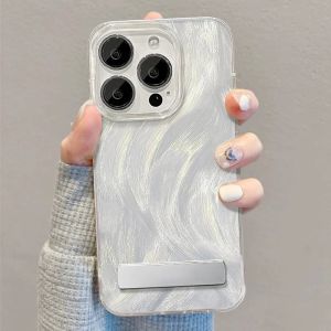 Oppo Reno 11 Pro 12 Pro 13 Pro 14 14F 14 Pro feather fur metal stand holder casing