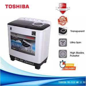 TOSHIBA Mesin Cuci 2 Tabung 12 KG H-J120 MN Jumbo Cuci dan Pengering