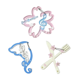 Flower Musical Note Shape Carabiner Keychain Fashion Key Accessories Outdoor Key Holder Suitable for Hiking Camping