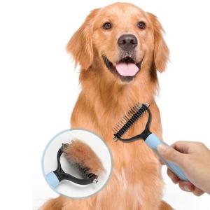 Xách tay hai mặt lược cho thú cưng thép không gỉ bàn chải thú cưng Detangling lông rụng Dụng cụ nhổ thuận tiện dụng cụ chải lông