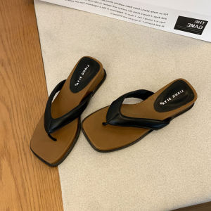 [FreeShipping]WomenSslip-Onsandalsforoutdoorwear2025NewsummervacationstyleSquare-ToedFlat-Soled-Styleflip-Flops