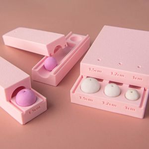 TEWUB 1 Pair / 3 Pairs with Hole Punch Polymer Clay Bead Maker Rapid Forming Handmade Round Ball Shaping Mold Clay Art Rolling Rubbing Soft clay Bead Mold Potters