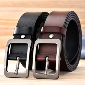 Leather Belt for Men Cowhide Leather Belt Plain Belt